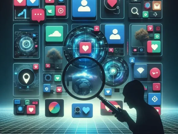 "Visualizador de Historias de Instagram: Persona usando herramienta para ver historias de Instagram de forma anónima en una pantalla de teléfono móvil."