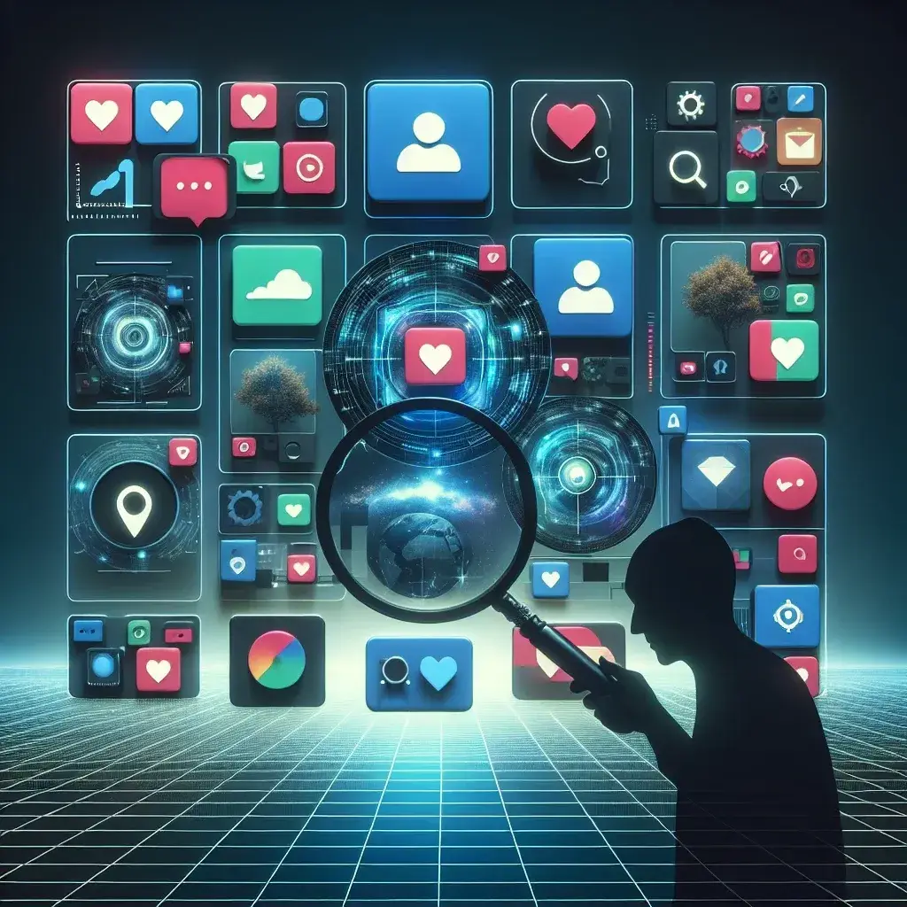 "Visualizador de Historias de Instagram: Persona usando herramienta para ver historias de Instagram de forma anónima en una pantalla de teléfono móvil."